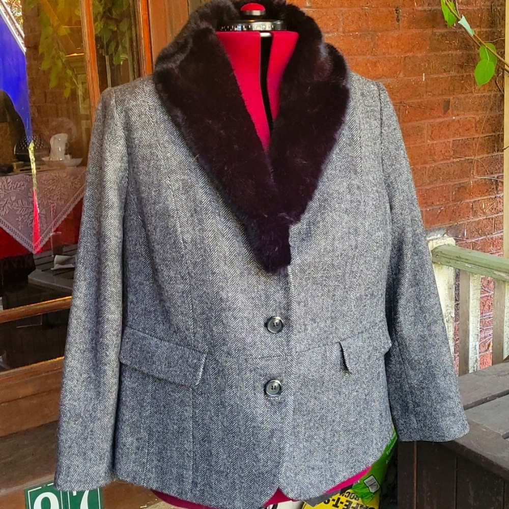 Talbots Herringbone Wool Jacket Size 2X